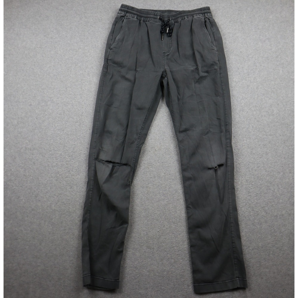 Faherty Pants Mens Medium Grey Organic Cotton Linen Distressed Joggers Chino